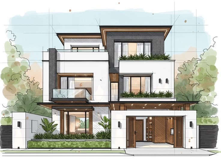 Architectural design drawings and plans