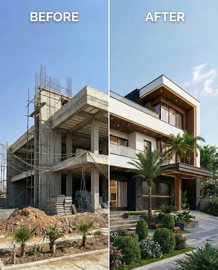 Villa renovation before and after