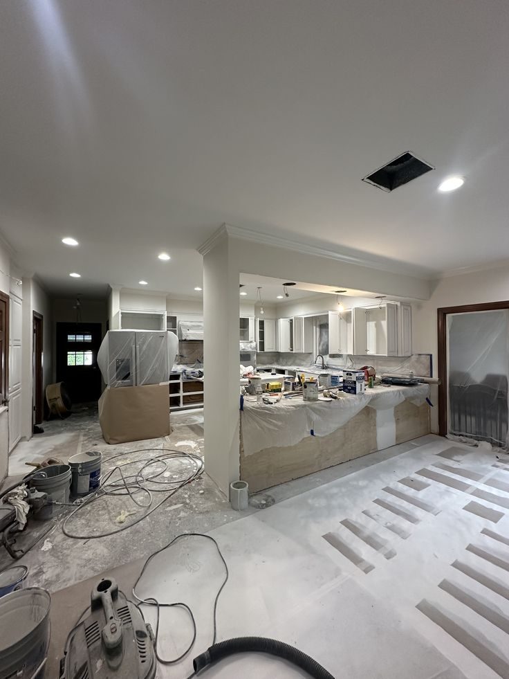 Interior kitchen renovation in progress